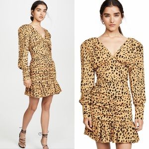 NICHOLAS Leopard Gathered Frill Dress